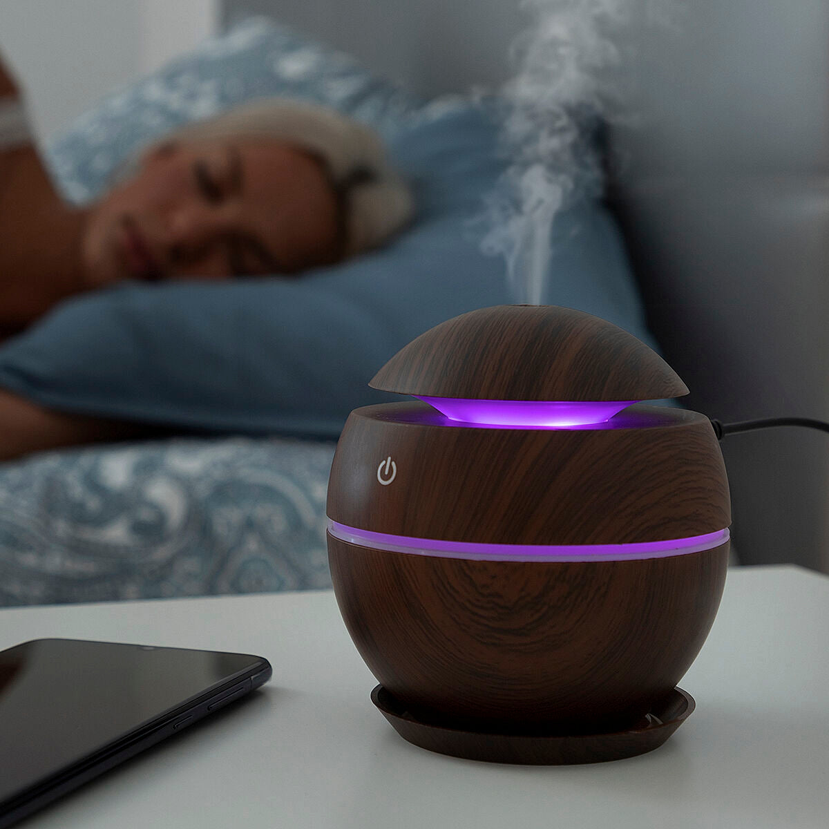 AromaMist™ – Difusor Ultrassónico com Luz LED e 130ml