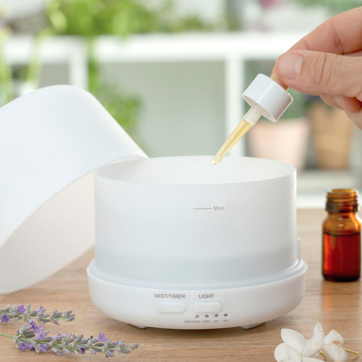 AromaGlow™ – Difusor Ultrassónico 3-em-1 com LED Multicolor e 400ml
